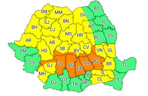 ARGEȘ: Cod portocaliu de ploi și vijelii