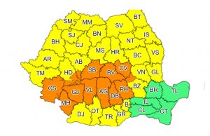 ARGEȘ: Cod portocaliu de vreme rea. Sunt vizate ploi abundente