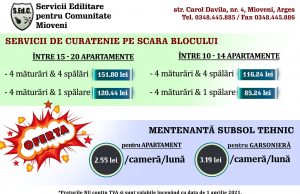 SEdC Mioveni: Servicii de curățenie a scării blocului