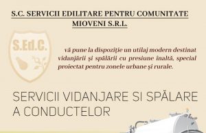 SEdC Mioveni oferă servicii de vidanjare