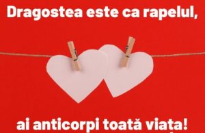 Ro Vaccinare: „Dragostea este ca rapelul: ai anticorpi toată viața!” Foto: RO vaccinare