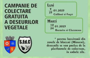 Mioveni: Campaniile de colectare a deșeurilor vegetale din luna ianuarie 2023 SEDC Mioveni Campanie de colectare a deseurilor