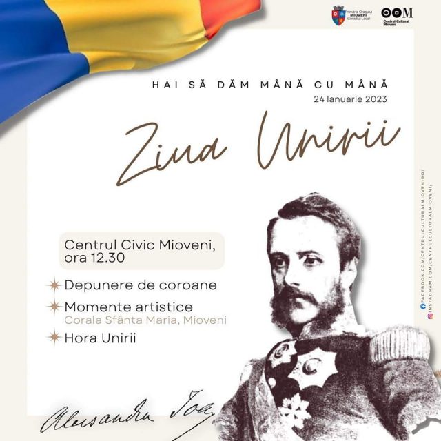 Ziua Unirii Principatelor Române la Mioveni Sursă foto Facebook Georgescu Ion
