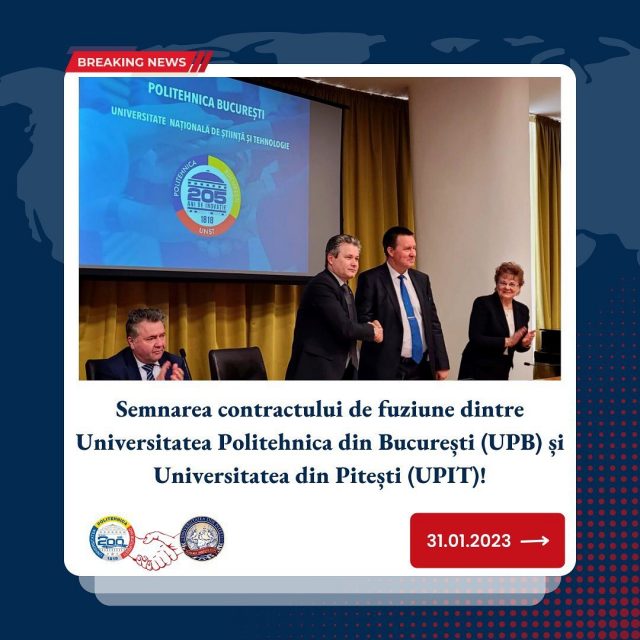 Fuziune UPB și UPIT Sursă foto Facebook Universitatea POLITEHNICA din București